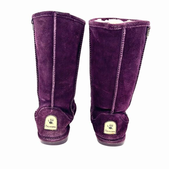 BEARPAW PURPLE SUEDE SHEEPSKIN WOOL MID CALF BOOTS - 7 SHEARLING - Picture 2 of 14